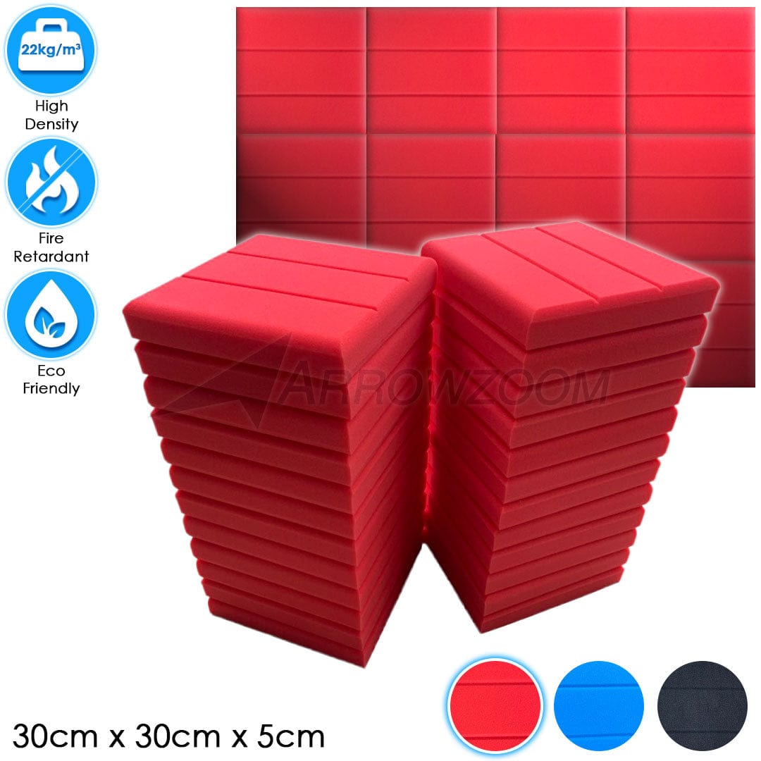 Arrowzoom™ PRO Series Soundproof Foam - Brick Pro - KK1197 Red / 24 pieces