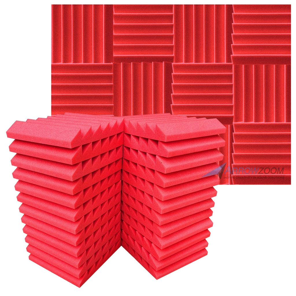 Arrowzoom™ PRO Series Soundproof Foam - Triangle Pro - KK1243 Red / 24 pieces