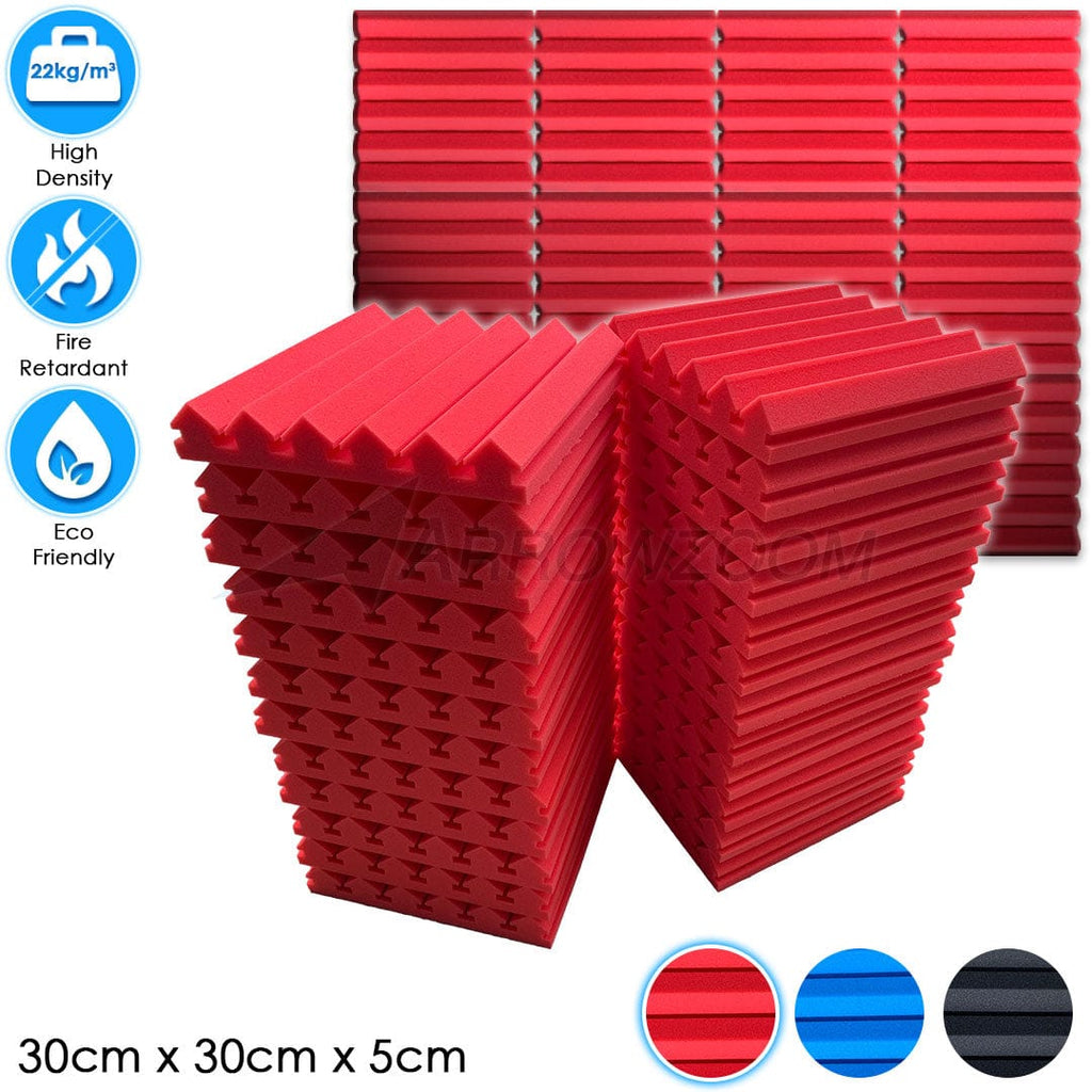 Arrowzoom™PRO Series Soundproof Foam - Wedge Pro - KK1200 - BUNDLE: 24 pieces - Red