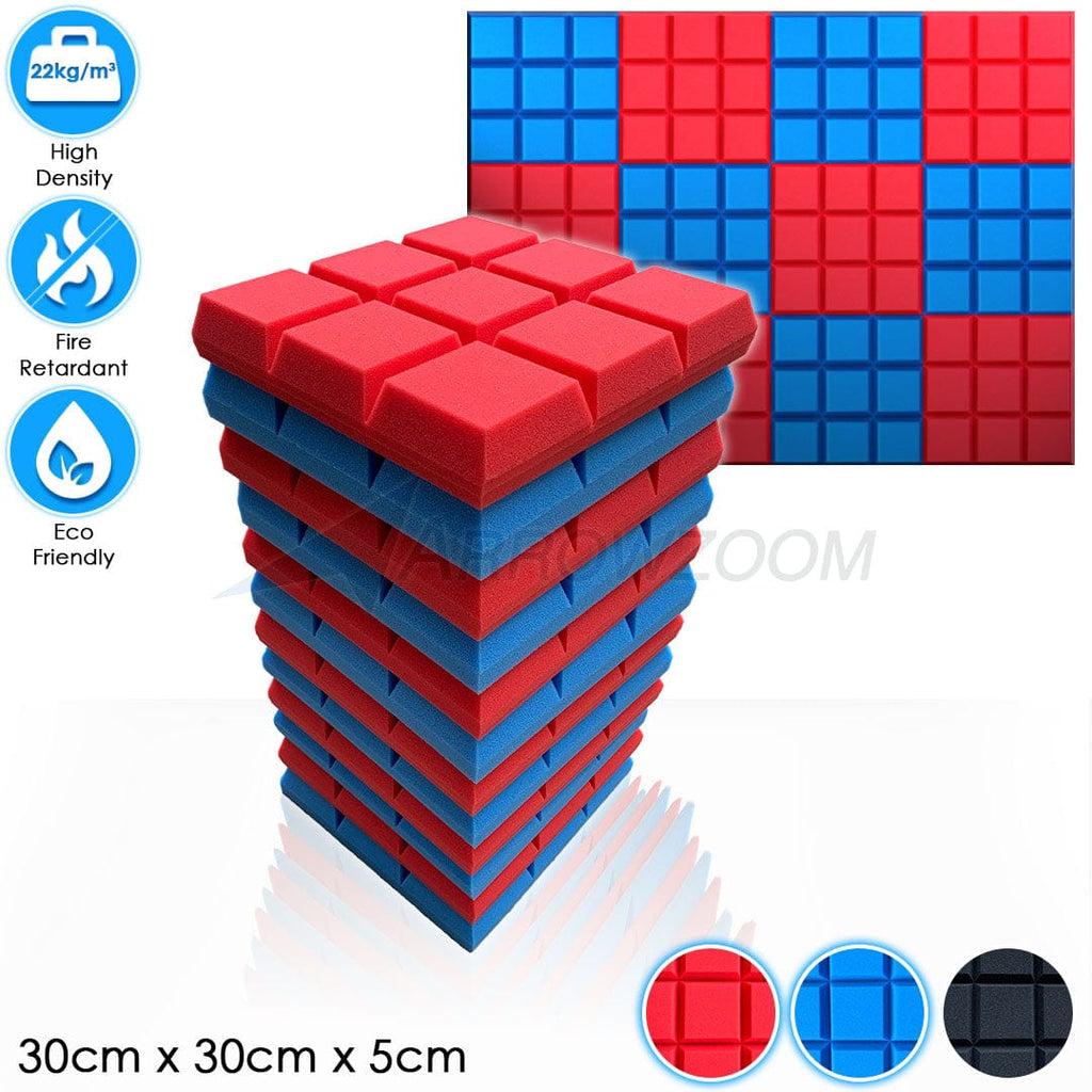 Arrowzoom™ PRO Series Soundproof Foam - Sudoku Pro - KK1195 Red & Blue / 12 pieces
