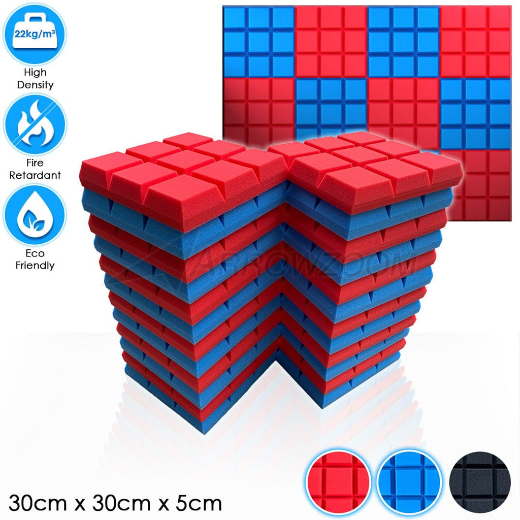 Arrowzoom™ PRO Series Soundproof Foam - Sudoku Pro - KK1195 Red & Blue / 24 pieces