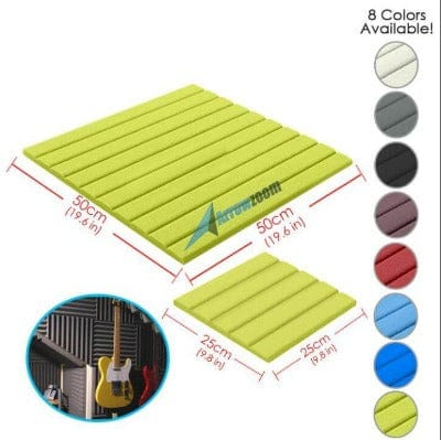 Arrowzoom Acoustic Flat Wedge Foam - Solid Colors - KK1035 Yellow / 1 PIECE - 50 X 50 X 2 CM