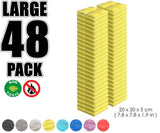 Arrowzoom Acoustic Hemisphere Grid Foam - Solid Colors - KK1040 Yellow / 48 Pieces - 20 X 20 X 5cm / 7.8 X 7.8 X 1.9 in
