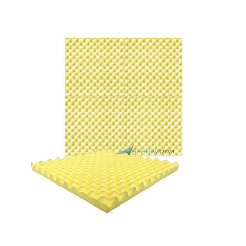 New 4 Pcs Bundle Egg Crate Convoluted Acoustic Tile Panels Sound Absorption Studio Soundproof Foam KK1052 Yellow / 50 X 50 X 3 cm (19.7 X 19.7 X 1.1 in)