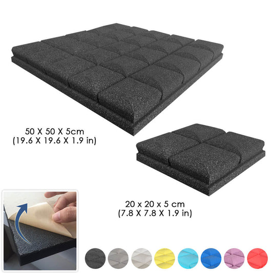 Arrowzoom Hemisphere Grid Adhesive Backed Series Acoustic Foam - Black - KK1056 - Size: 1 Piece 20 x 20 x 5cm