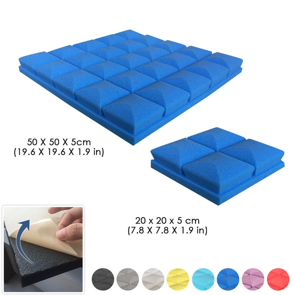 Arrowzoom Hemisphere Grid Adhesive Backed Series Acoustic Foam - Solid Colors - KK1056 1 PIECE - 50 x 50 x 5 cm / Blue