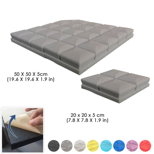 Arrowzoom Hemisphere Grid Adhesive Backed Series Acoustic Foam - Gray - KK1056 - Size: 1 Piece 20 x 20 x 5cm