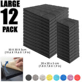 Arrowzoom Hemisphere Grid Adhesive Backed Series Acoustic Foam - Black - KK1056 - Size: 12 PIECES - 20 x 20 x 5 cm