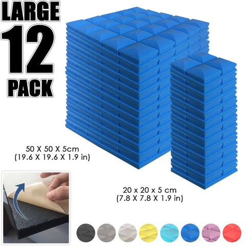 Arrowzoom Hemisphere Grid Adhesive Backed Series Acoustic Foam - Solid Colors - KK1056 12 PIECES - 20 x 20 x 5 cm / Blue