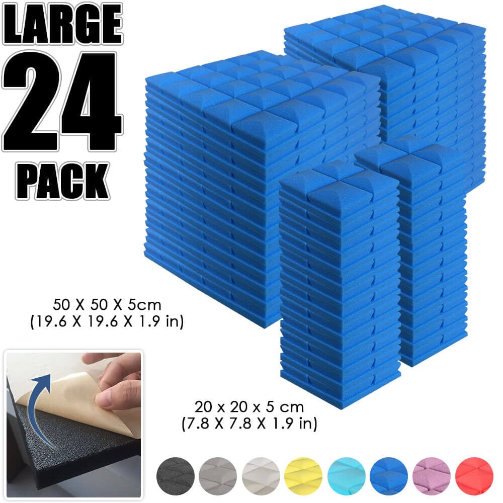 Arrowzoom Hemisphere Grid Adhesive Backed Series Acoustic Foam - Solid Colors - KK1056 24 PIECES - 20 x 20 x 5 cm / Blue