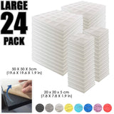 Arrowzoom Hemisphere Grid Adhesive Backed Series Acoustic Foam - Solid Colors - KK1056 24 PIECES - 20 x 20 x 5 cm / Pearl White