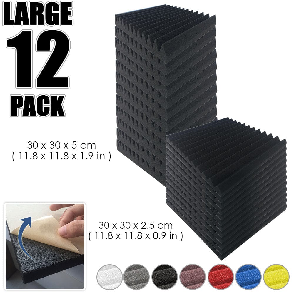 Arrowzoom Multi Wedge Adhesive Backed Tiles Series Acoustic Foam - Solid Colors - KK1220