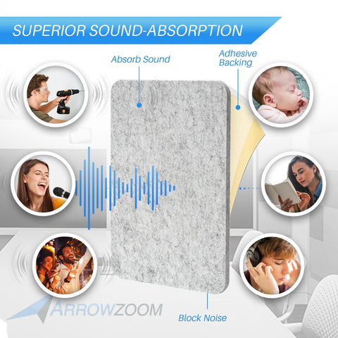 Arrowzoom Self Adhesive Sound Deadening Polyester Fabric Panel - Solid Colors - KK1261