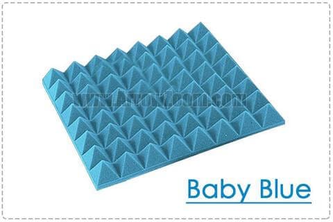 Arrowzoom Pyramid Adhesive Backed Tiles Series Acoustic Foam - Solid Colors - KK1053 Baby Blue / 1 Piece - 50 x 50 x 5 cm / 20 x 20 x 2 in