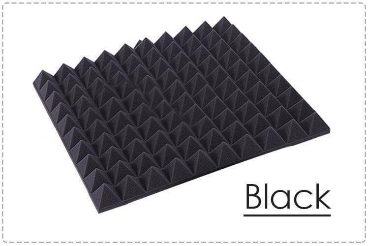 Arrowzoom Pyramid Adhesive Backed Tiles Series Acoustic Foam - Black - KK1053 - Size: 1 Piece 25 x 25 x 5cm