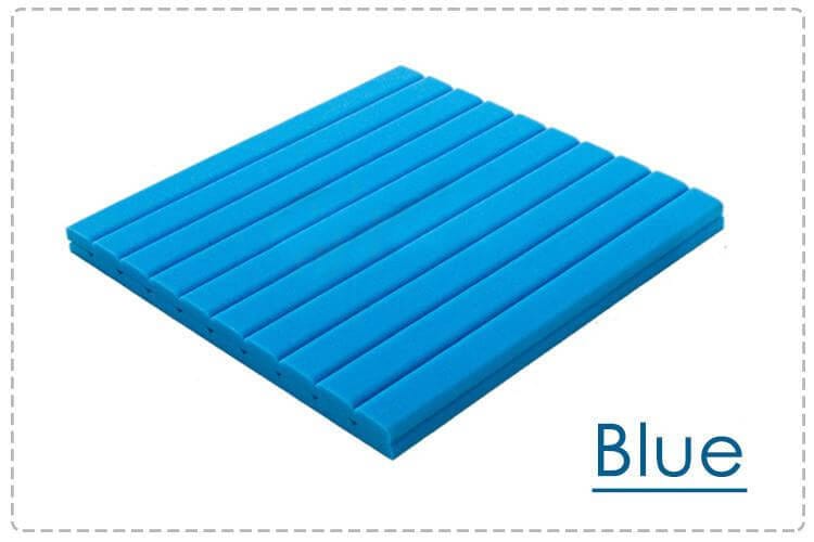 Arrowzoom Flat Wedge Adhesive Backed Tiles Series Acoustic Foam - Solid Colors - KK1054 Blue / 1 Piece - 25 x 25 x 5 cm / 10 x 10 x 2in