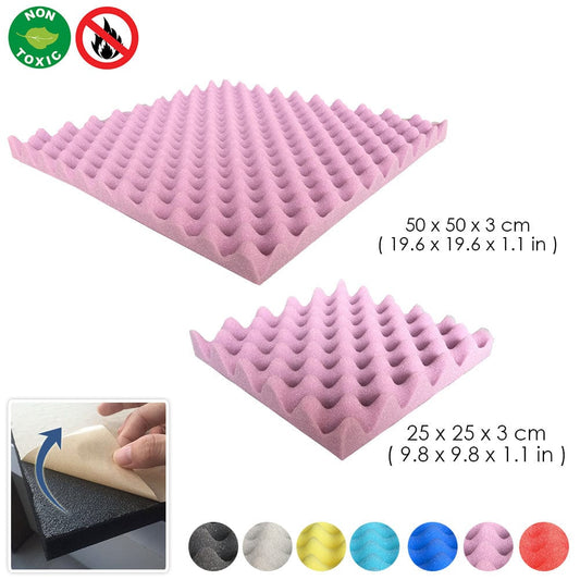 Arrowzoom Egg Crate Adhesive Backed Series Acoustic Foam - Solid Colors - KK1219 Burgundy / 1 Piece 25 x 25 x 3cm /9.8 X 9.8 X 1.1 in