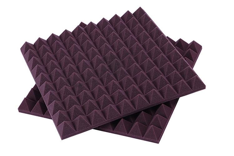 Arrowzoom Pyramid Adhesive Backed Tiles Series Acoustic Foam - Solid Colors - KK1053 Burgundy / 1 Piece - 50 x 50 x 5 cm / 20 x 20 x 2 in
