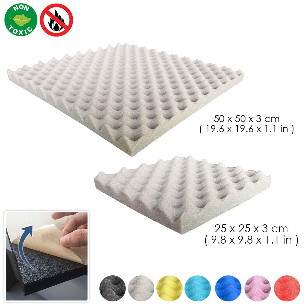 Arrowzoom Egg Crate Adhesive Backed Series Acoustic Foam - Solid Colors - KK1219 Gray / 1 Piece 25 x 25 x 3cm /9.8 X 9.8 X 1.1 in