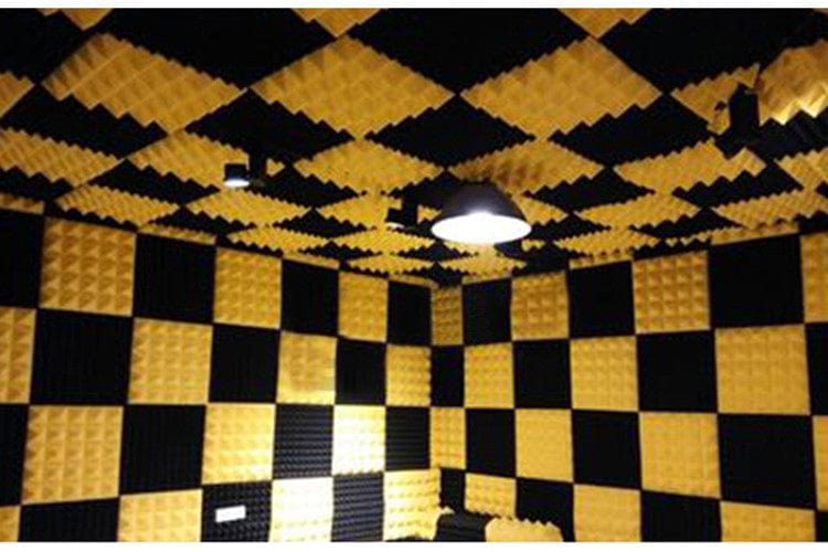 New 48 pcs Bundle Wedge Adhesive Backed Tiles Acoustic Panels Sound Absorption Studio Soundproof Foam 7 Colors KK1054 Arrowzoom.