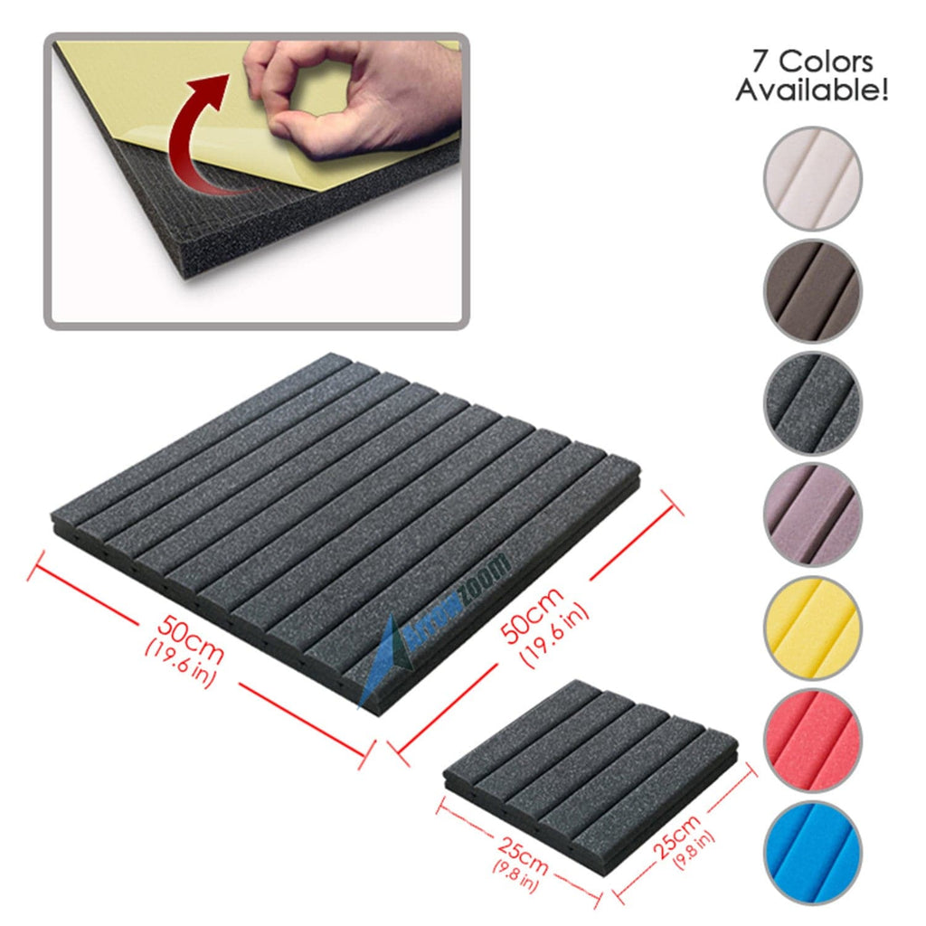 New Wedge Adhesive Backed Tiles Acoustic Panels Sound Absorption Studio Soundproof Foam 7 Colors KK1054 Arrowzoom.