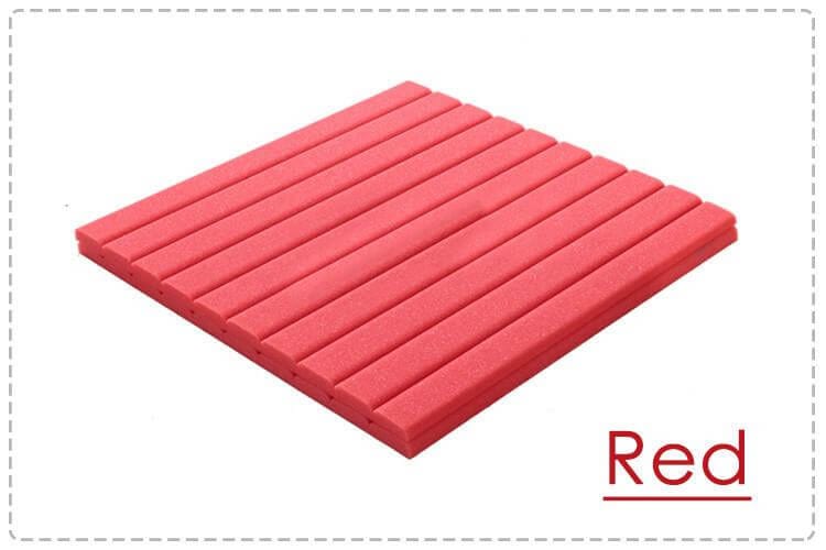 Arrowzoom Flat Wedge Adhesive Backed Tiles Series Acoustic Foam - Solid Colors - KK1054 Red / 1 Piece - 25 x 25 x 5 cm / 10 x 10 x 2in
