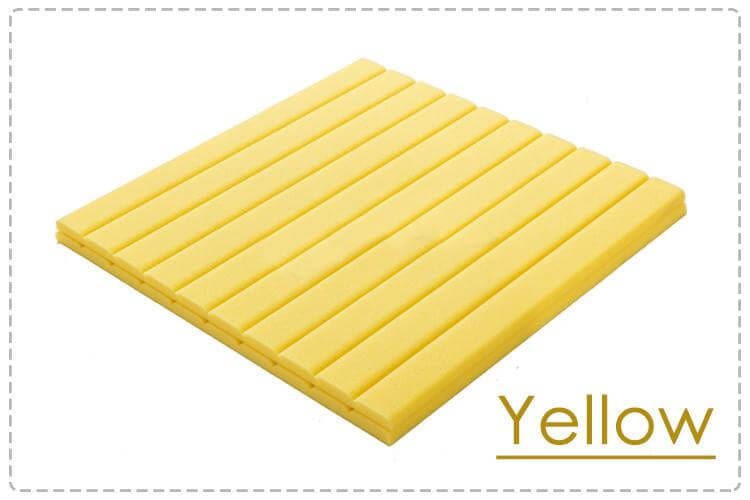 Arrowzoom Flat Wedge Adhesive Backed Tiles Series Acoustic Foam - Solid Colors - KK1054 Yellow / 1 Piece - 25 x 25 x 5 cm / 10 x 10 x 2in