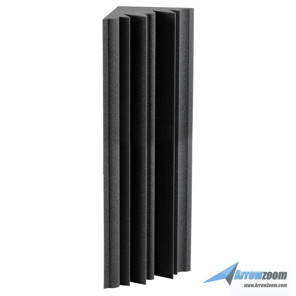 Arrowzoom 8 Pcs Black Long Mini Bass Trap Acoustic Panels Sound Absorption Studio Soundproof Foam 2 Colors KK1138