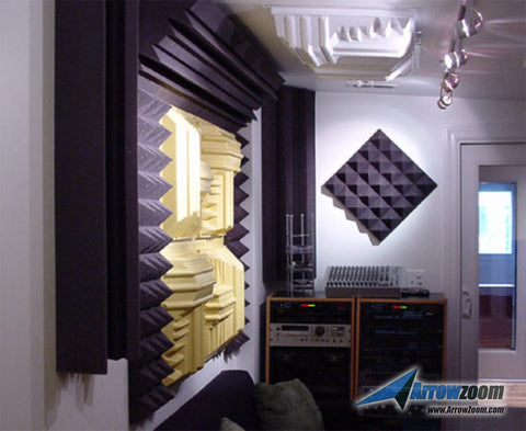 Arrowzoom 8 Pcs Black Long Mini Bass Trap Acoustic Panels Sound Absorption Studio Soundproof Foam 2 Colors KK1138