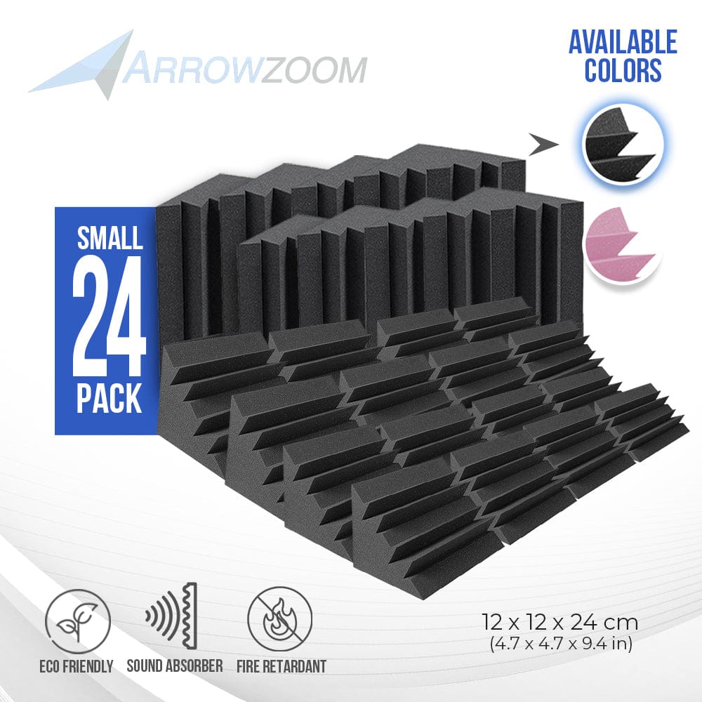 Arrowzoom Acoustic Panels Sound Absorption Studio Soundproof Foam - 4 pcs Corner Bass Trap Large Set Arrowzoom Acoustic Panels Sound Absorption Studio Soundproof Foam - 4 pcs Corner Bass Trap Large Set