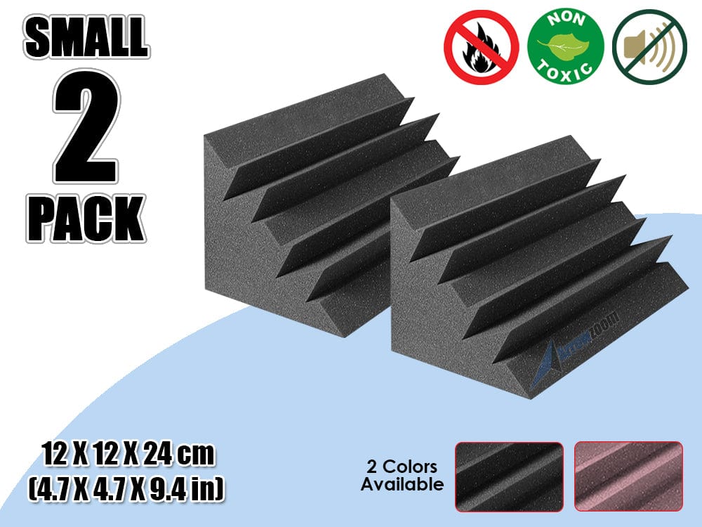New 2 Pcs Bundle Black Bass Trap Acoustic Panels Sound Absorption Studio Soundproof Foam 2 Colors KK1133 Black