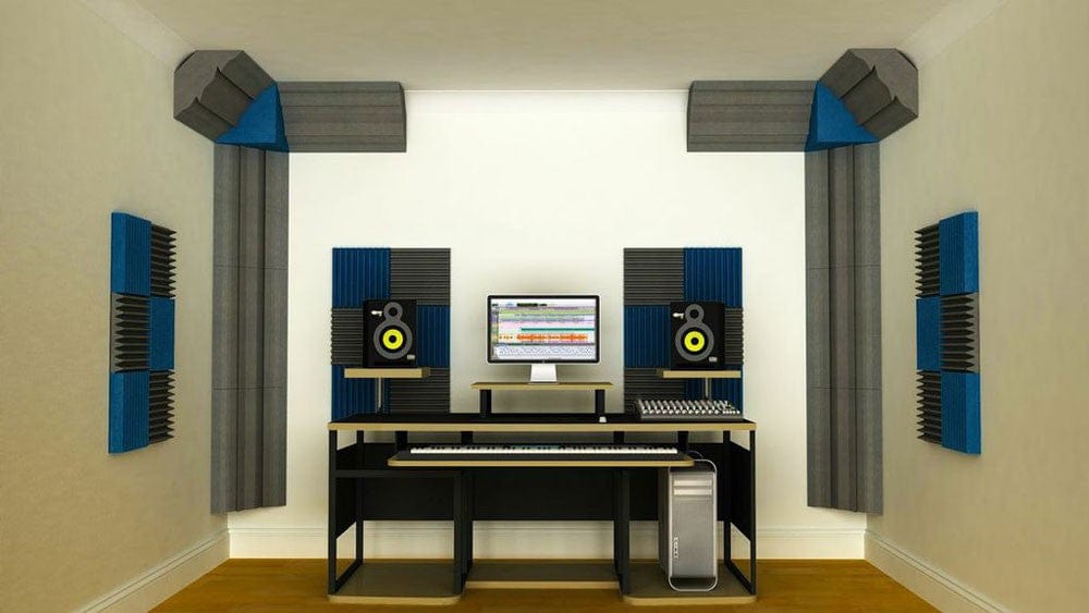 New 2 pcs Bundle Bass Trap Acoustic Panels Sound Absorption Studio Soundproof Foam 2 Colors KK1036