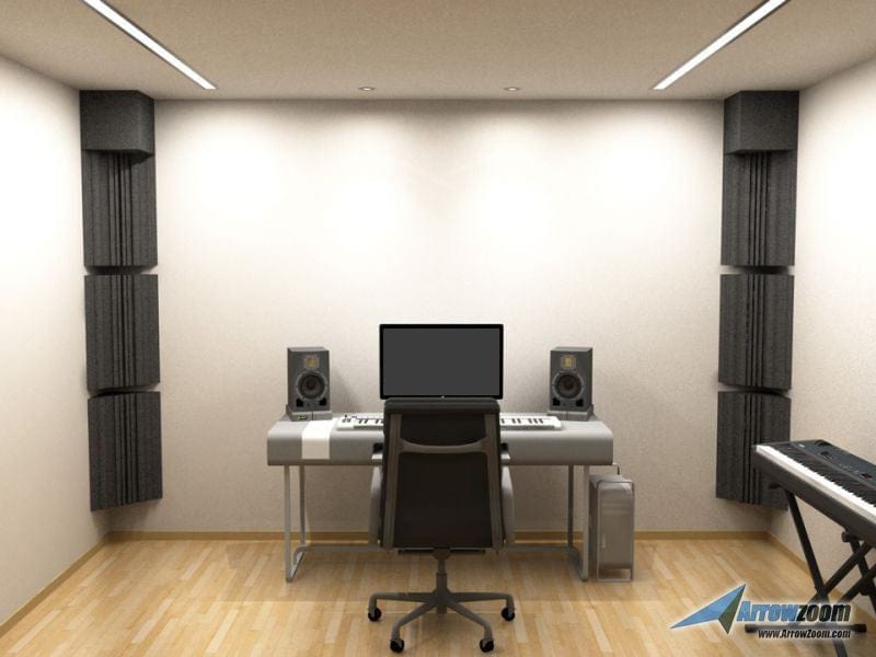 New 2 pcs Cube Corner Bass Trap Block Acoustic Panels Sound Absorption Studio Soundproof Foam 20 x 20 x 20 cm KK1135