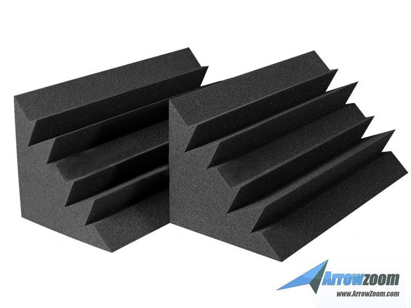 New 4 Pcs Bundle Black Bass Trap Acoustic Panels Sound Absorption Studio Soundproof Foam 2 Colors KK1133
