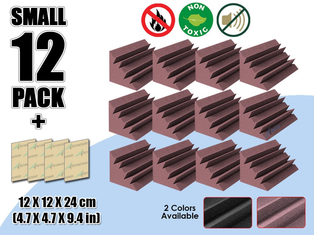 New 12 Pcs Bundle Black Bass Trap Acoustic Panels Sound Absorption Studio Soundproof Foam 2 Colors KK1133 Purple