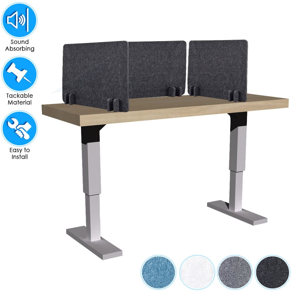 Arrowzoom Acoustic Privacy Desk Divider KK1206 Black / 3 pieces