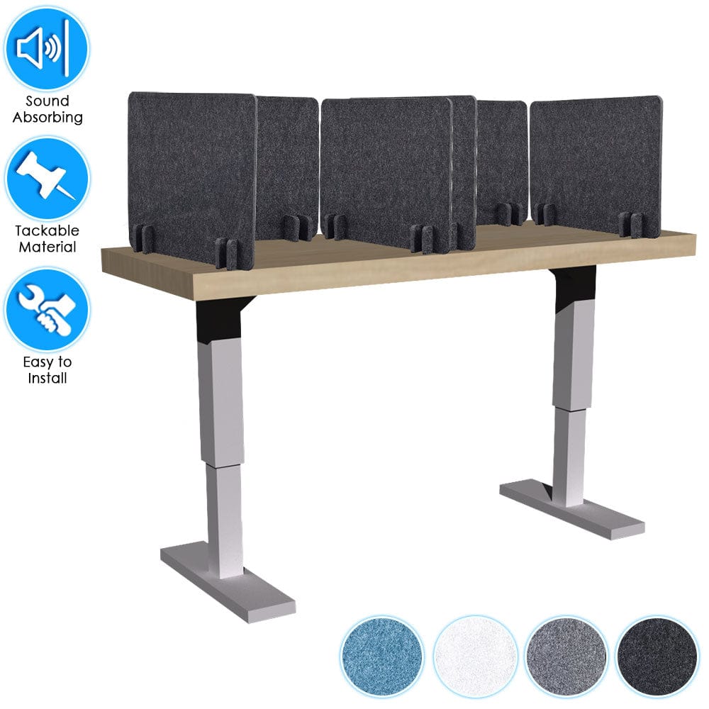 Arrowzoom Acoustic Privacy Desk Divider KK1206 Black / 6 pieces