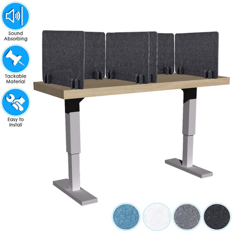 Arrowzoom Acoustic Privacy Desk Divider KK1206 Black / 6 pieces