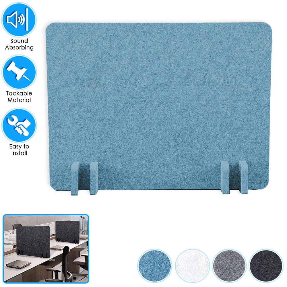 Arrowzoom Acoustic Privacy Desk Divider KK1206 Blue / 1 piece -60 x 40 x 1cm (23.6 x 15.7 x 1.4 in )