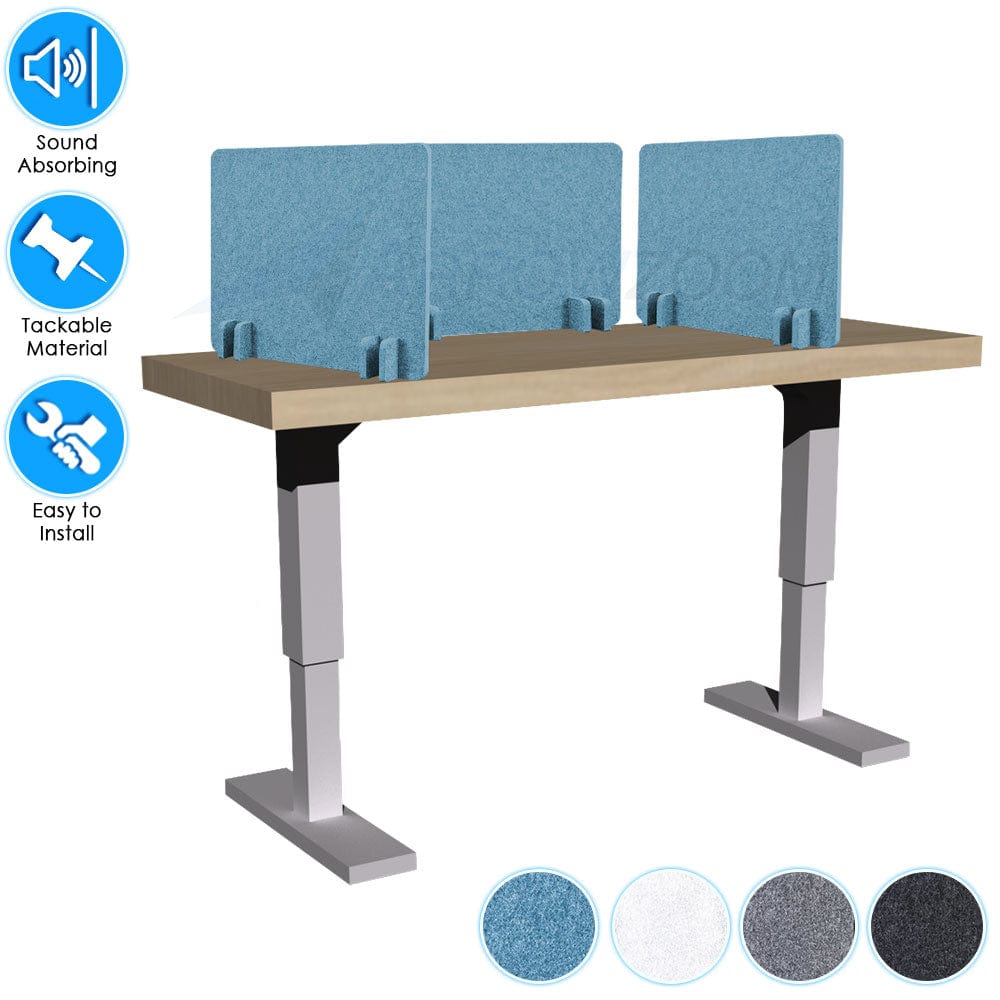 Arrowzoom Acoustic Privacy Desk Divider KK1206 Blue / 3 pieces