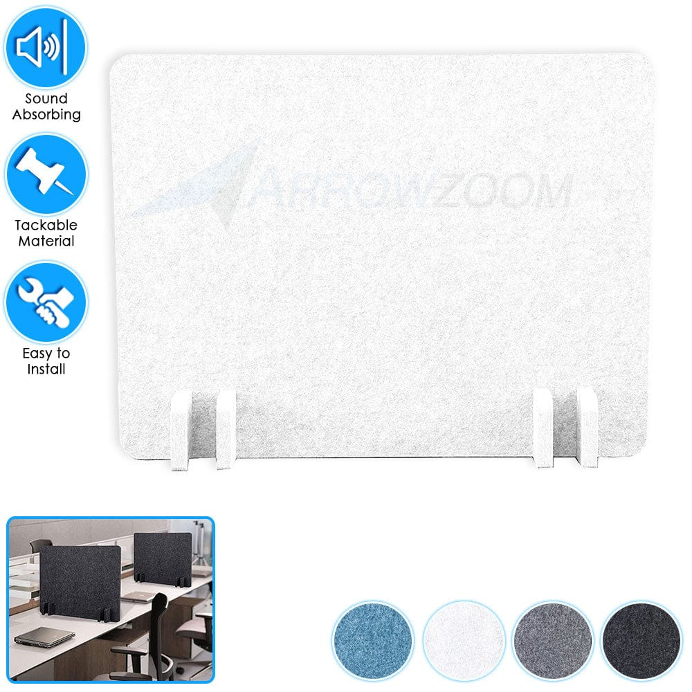 Arrowzoom Acoustic Privacy Desk Divider KK1206 White / 1 piece -60 x 40 x 1cm (23.6 x 15.7 x 1.4 in )