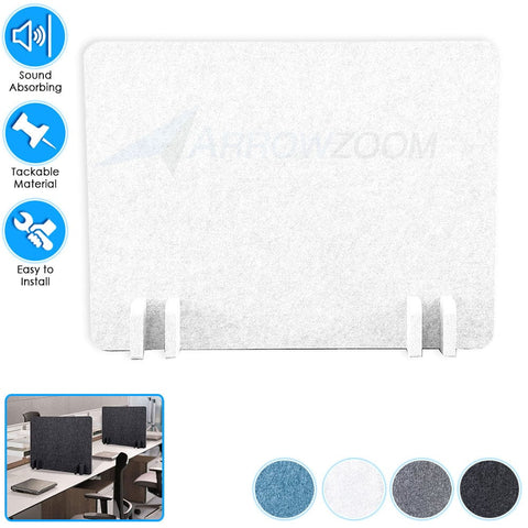 Arrowzoom Acoustic Privacy Desk Divider KK1206 White / 1 piece -60 x 40 x 1cm (23.6 x 15.7 x 1.4 in )