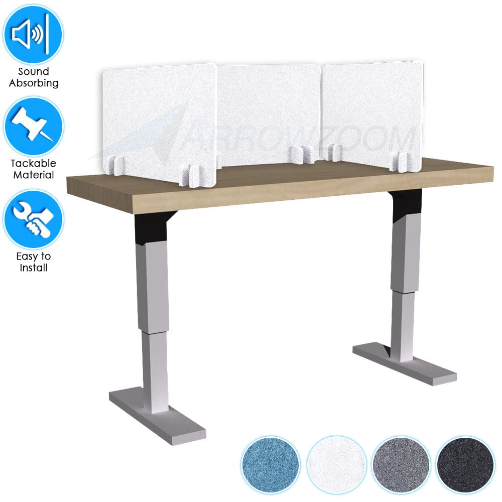 Arrowzoom Acoustic Privacy Desk Divider KK1206 White / 3 pieces