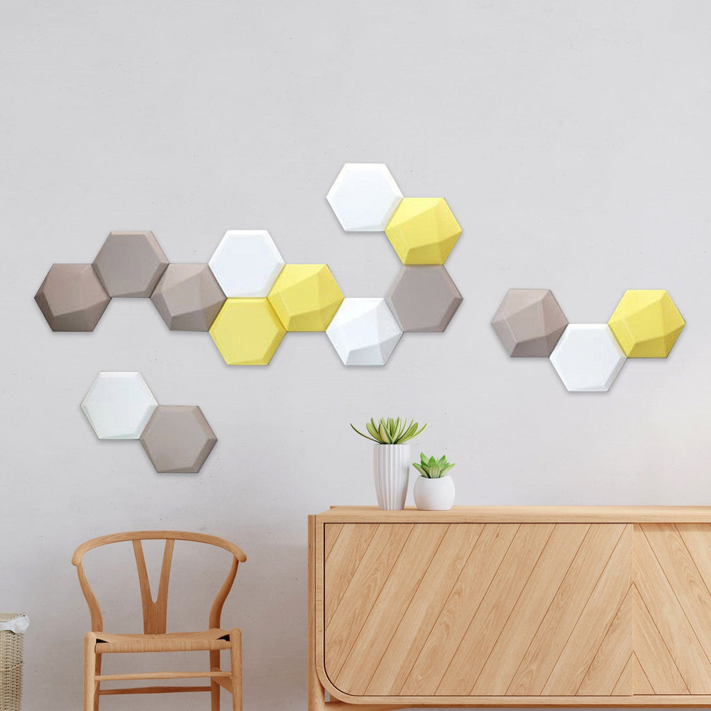 Arrowzoom Beehive 3D Hexagon Adhesive Sound Absorbing Panels - KK1333