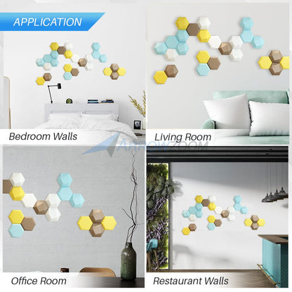 Arrowzoom Colony 3D Hexagon Adhesive Sound Absorbing Panels - KK1334