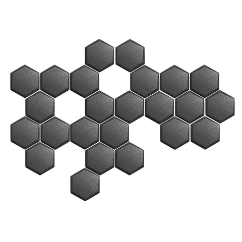 Arrowzoom 24 Pcs 3D Hexagon Adhesive Sound Absorbing Panels - KK1330 Black / 2 cm