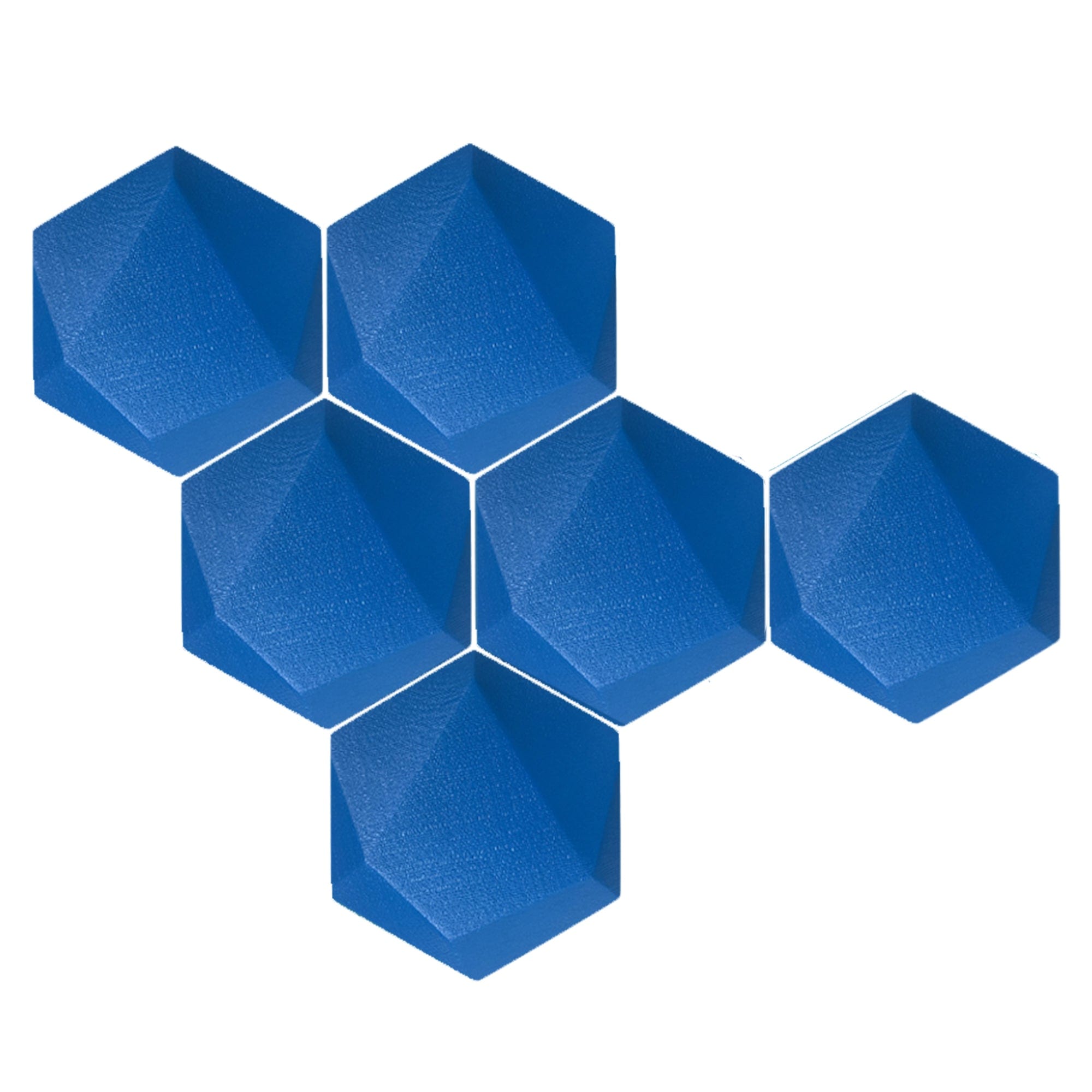 Arrowzoom 6 Pcs 3D Hexagon Adhesive Sound Absorbing Panels - KK1330 Blue / 3 cm