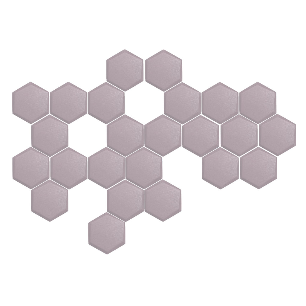 Arrowzoom 24 Pcs 3D Hexagon Adhesive Sound Absorbing Panels - KK1330 Light Purple / 2 cm