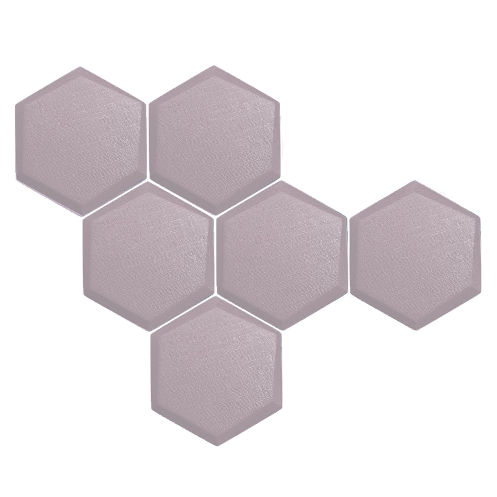 Arrowzoom 6 Pcs 3D Hexagon Adhesive Sound Absorbing Panels - KK1330 Light Purple / 2 cm