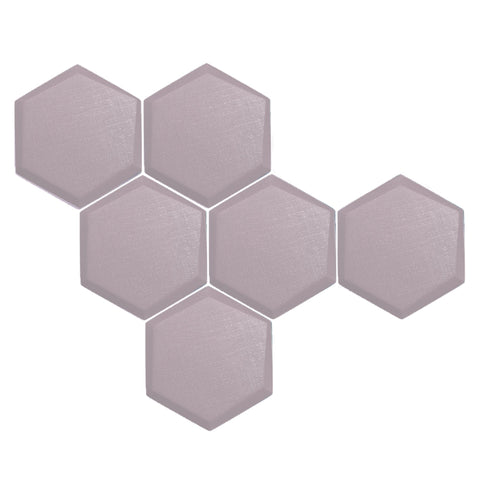 Arrowzoom 6 Pcs 3D Hexagon Adhesive Sound Absorbing Panels - KK1330 Light Purple / 2 cm